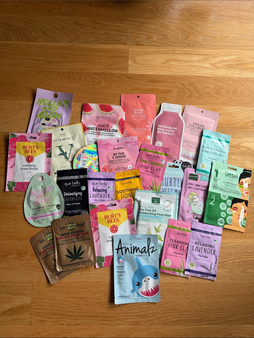 Assorted Sheet Face Mask Collection – Multi-Brand Women’s Skincare. 25 count